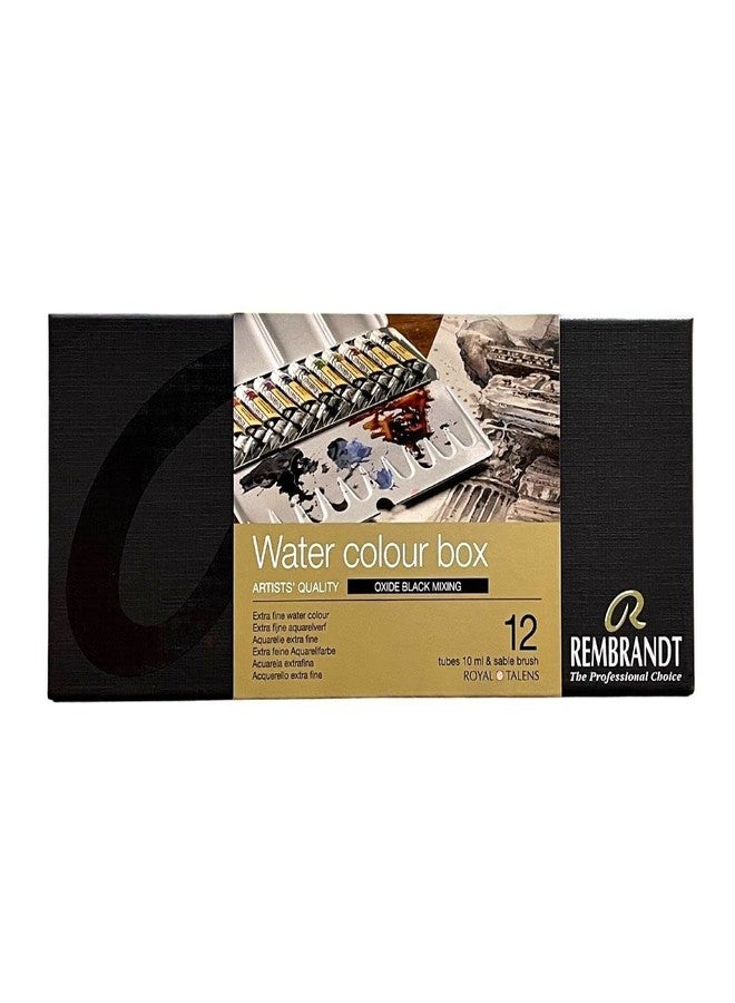 ريم براندت مجموعة ألوان مائية من ريمبرانت، علبة معدنية، لون أسود أكسيدي للمزج/اختيار لون الغسق | 12 أنبوبًا × 10 مل - Image 1